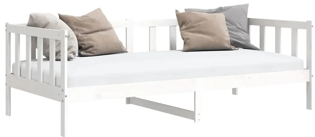 Sofá-cama 90x200 cm madeira de pinho maciça branco