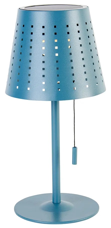 Candeeiro de mesa exterior azul c/ LED recarregável e solar 3 intensidades - Ferre Design