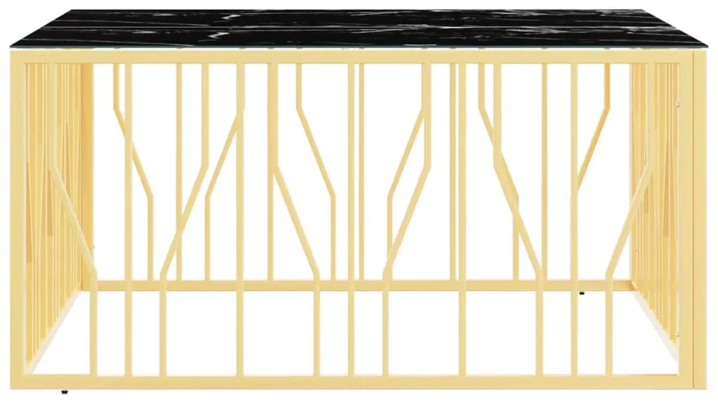 Mesa de centro 100x100x50 cm aço inoxidável e vidro dourado