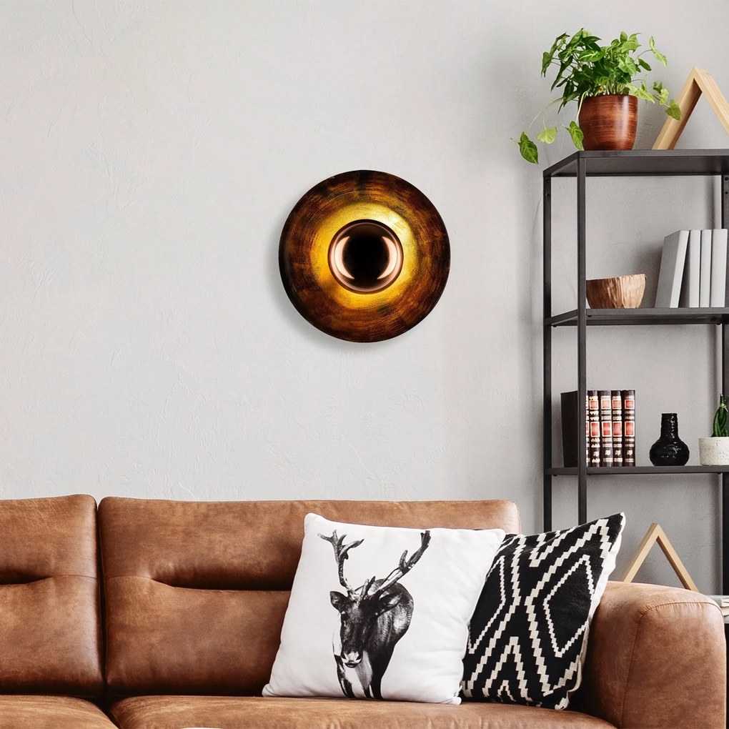 Aplique de Parede Kurt – Cobre – Diâmetro 48 cm Altura 35 cm