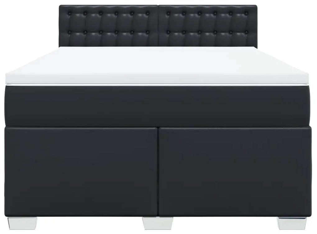 Cama com Molas/Colchão e Luzes Led - 140x200 cm - Couro Artificial Pre