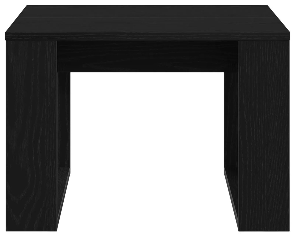 Mesa Lateral de Carvalho Preto - 50x50x35 cm, Feita de Madeira Maciça