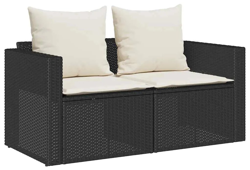 5 pcs conjunto sofás de jardim c/ almofadões empilhável vime PE