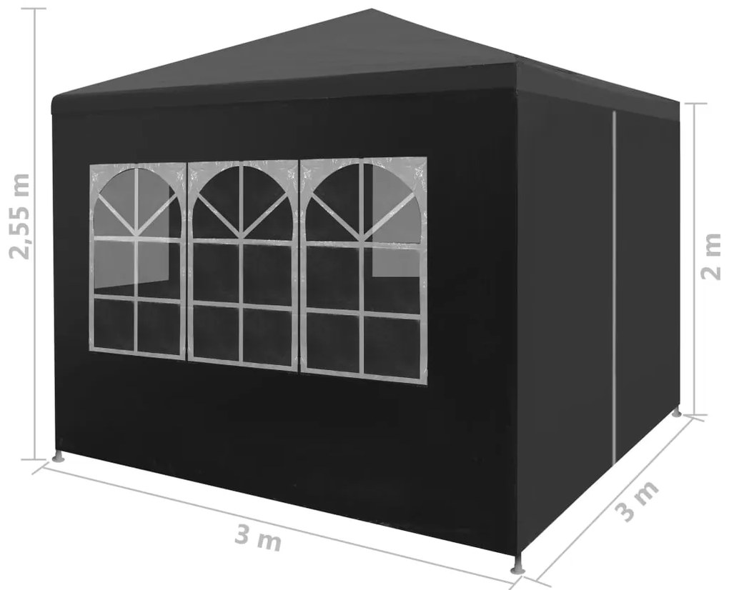 Tenda para festas 3x3 m antracite