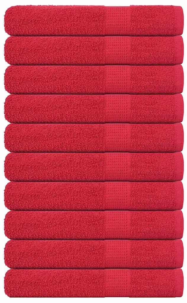 vidaXL Toalhas de sauna FROGN 10 pcs 80x200 cm 360 g/m² vermelho