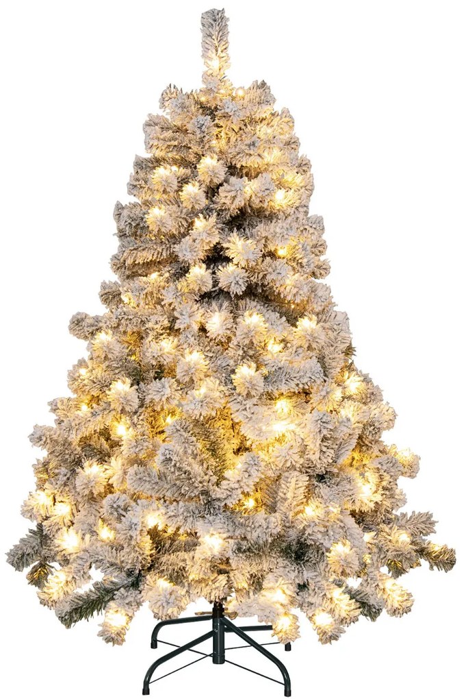 Árvore de Natal 137 cm  Pré-iluminada 295 Ramos 150 Luzes LED articuladas com suporte metálico