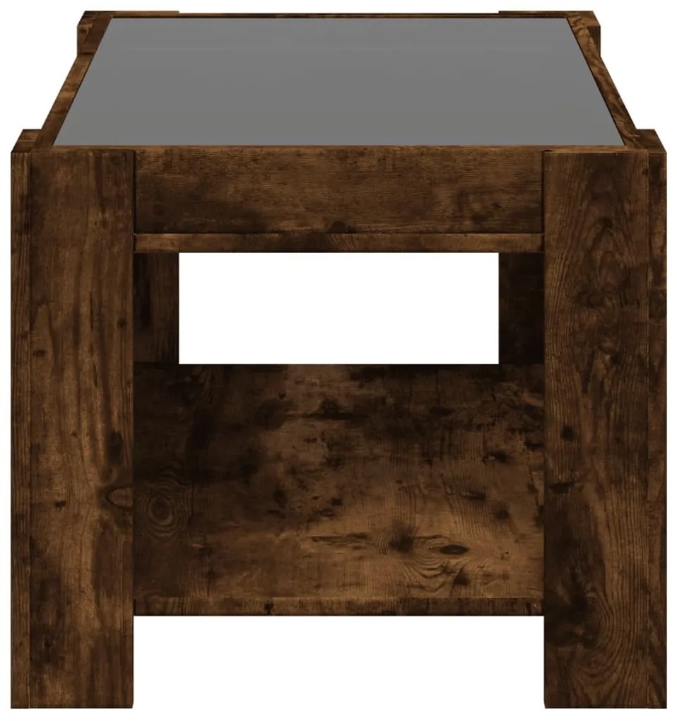 Mesa de centro c/ LEDs 73x53x45 cm derivados de madeira