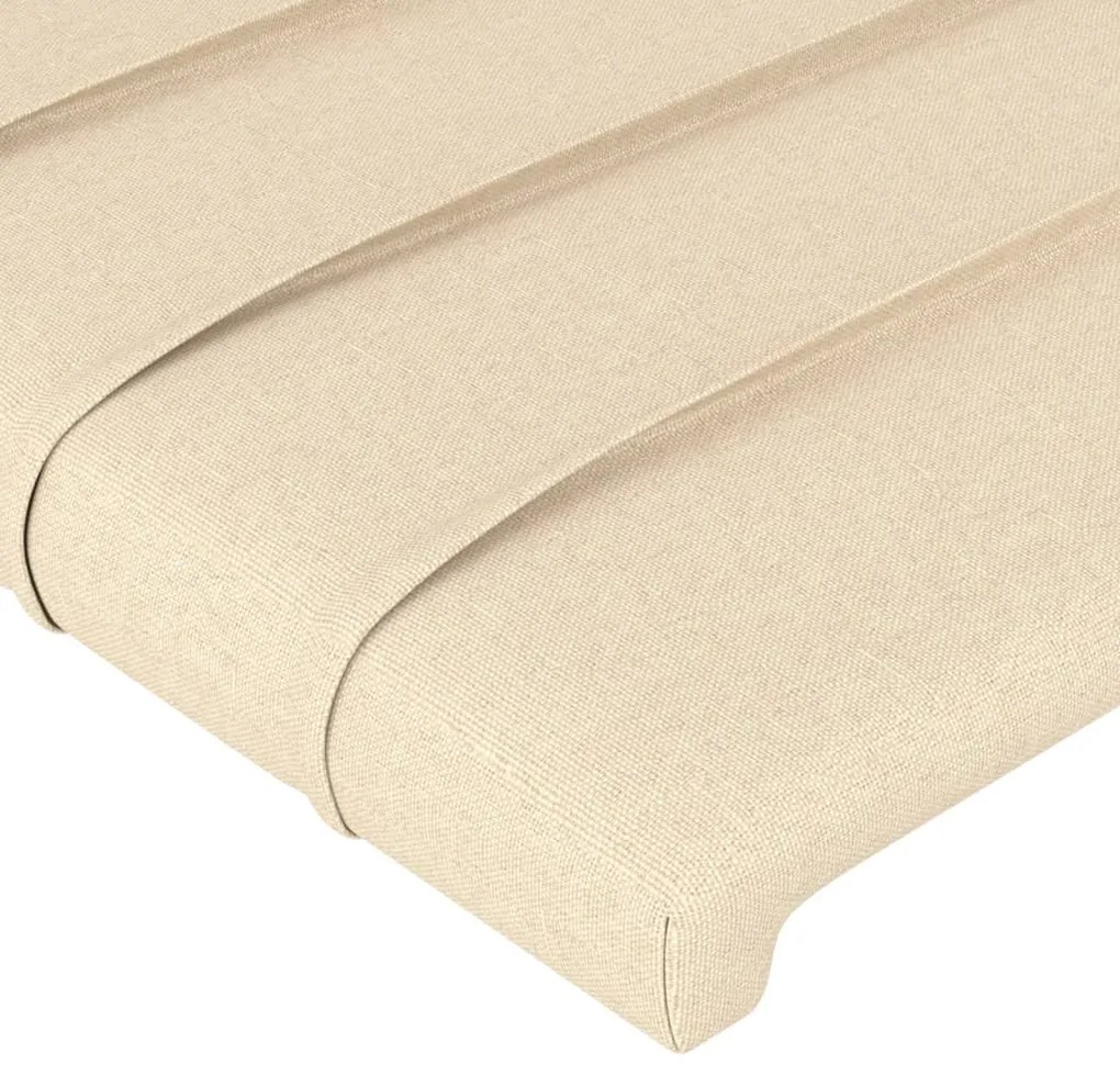 Cabeceira de cama c/ luzes LED tecido 200x5x78/88 cm cor creme