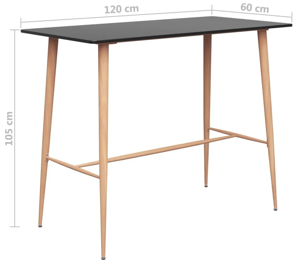 7 pcs conjunto de bar preto