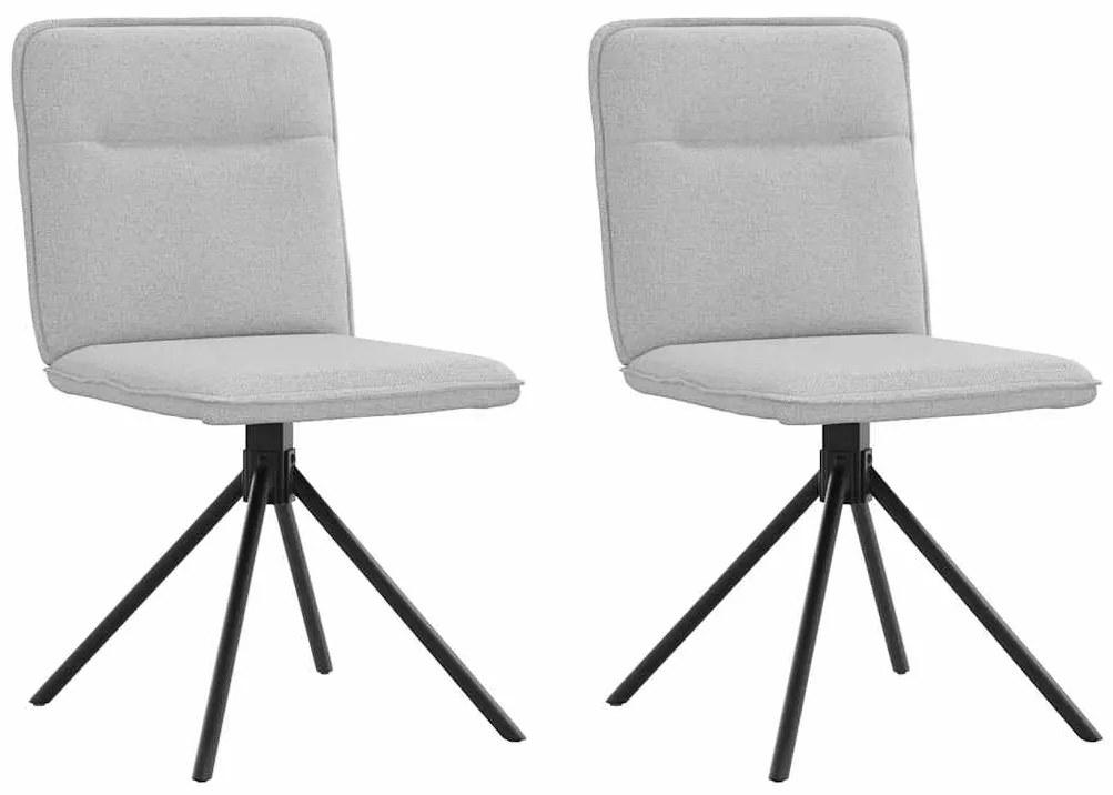 Cadeiras de jantar 2 pcs tecido cinza nuvem