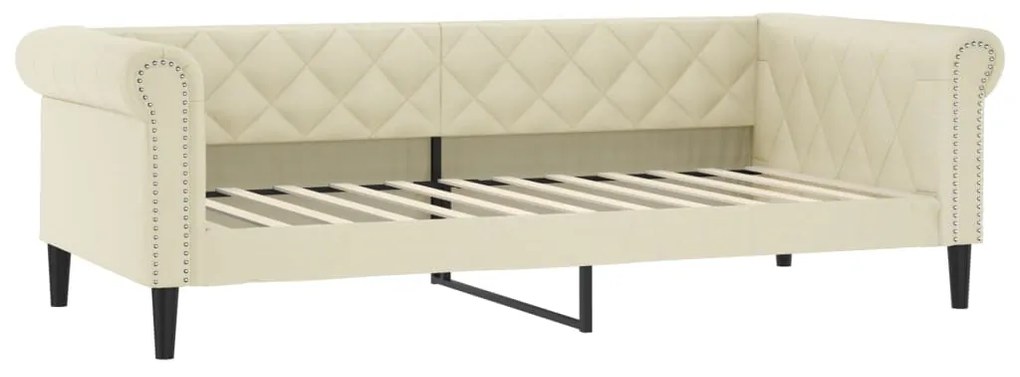 Sofá-cama c/ gavetão e gavetas 90x200 cm couro artif. cor creme