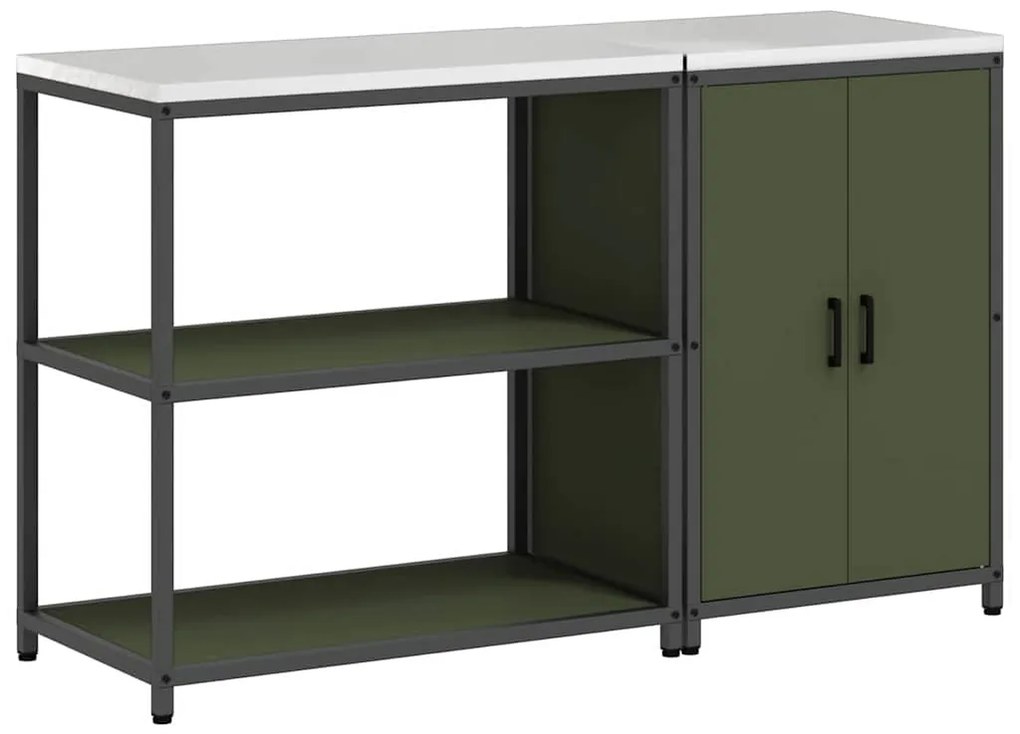 Conjunto de Armazenamento de Cozinha 2 pcs Verde Oliva