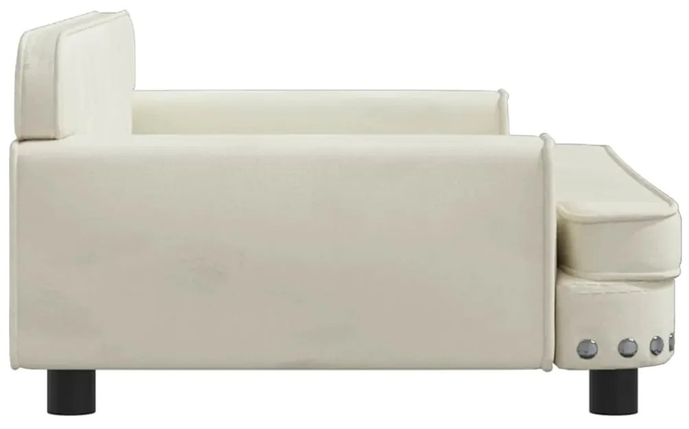 Cama para cães 90x53x30 cm veludo cor creme