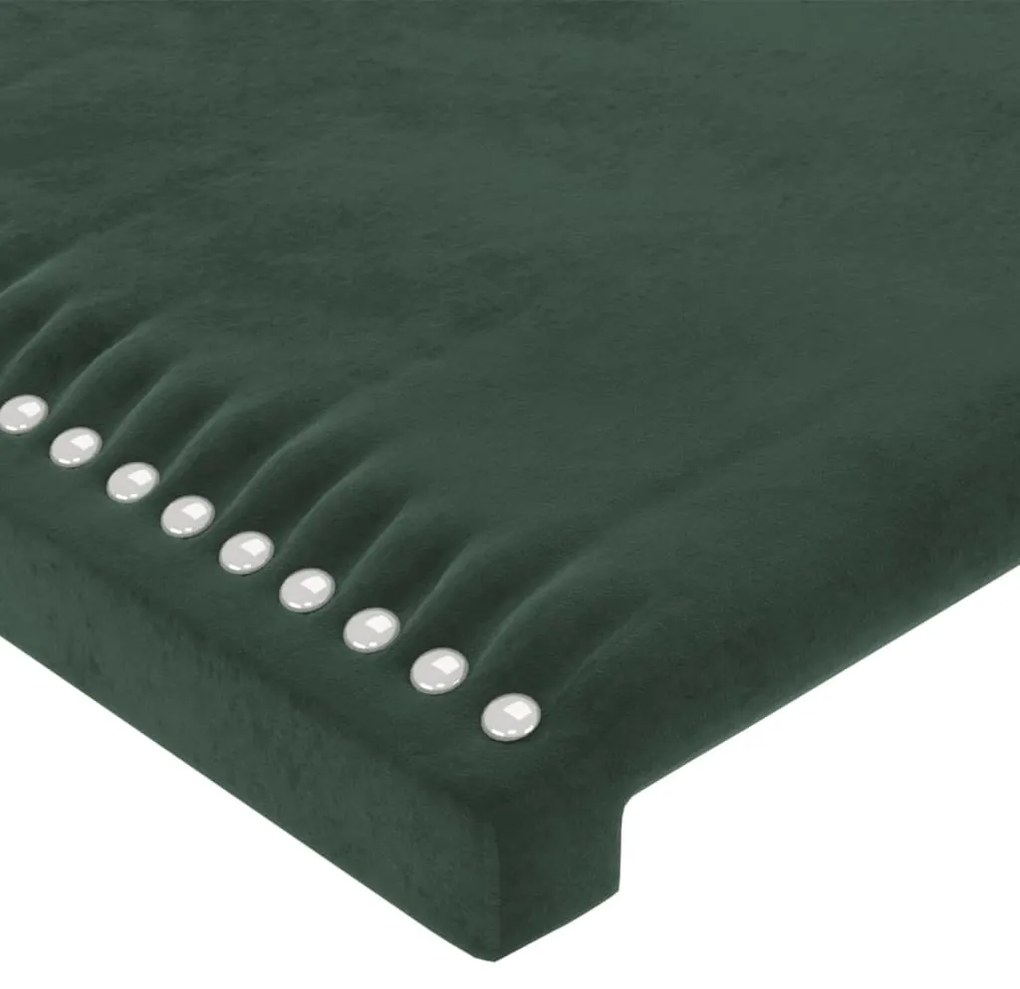 Cabeceira cama c/ abas veludo 147x23x118/128 cm verde-escuro