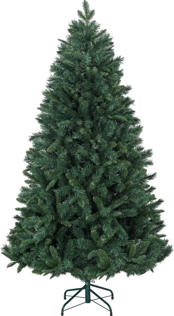 Árvore de Natal artificial de 180 cm com suporte dobrável em aço, 1061 ramos, decoração de Natal, verde