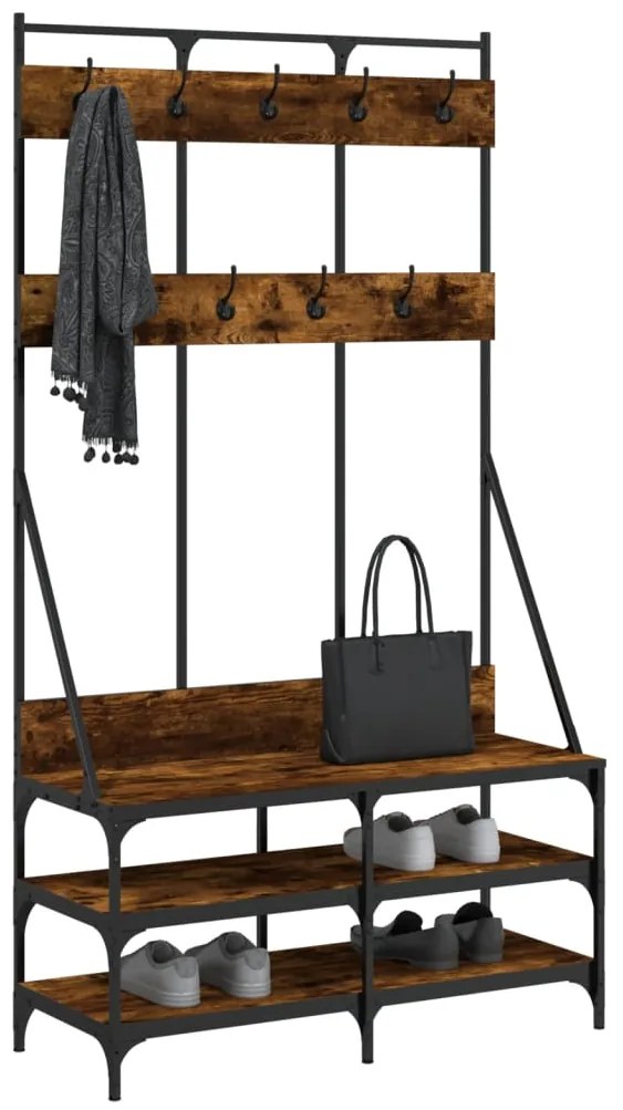Conjunto de Entrada - Bengaleiro c/ arrumação de calçado 100x40x184cm