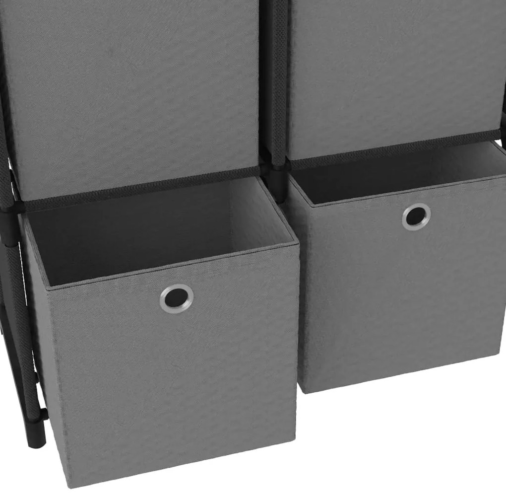 Unidade prateleiras 4 cubos c/ caixas 69x30x72,5cm tecido preto