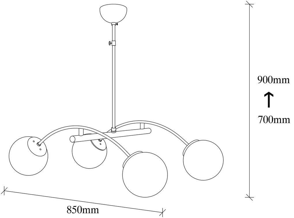 Chandelier Hilal – Preto e Branco – 85 x 80 cm