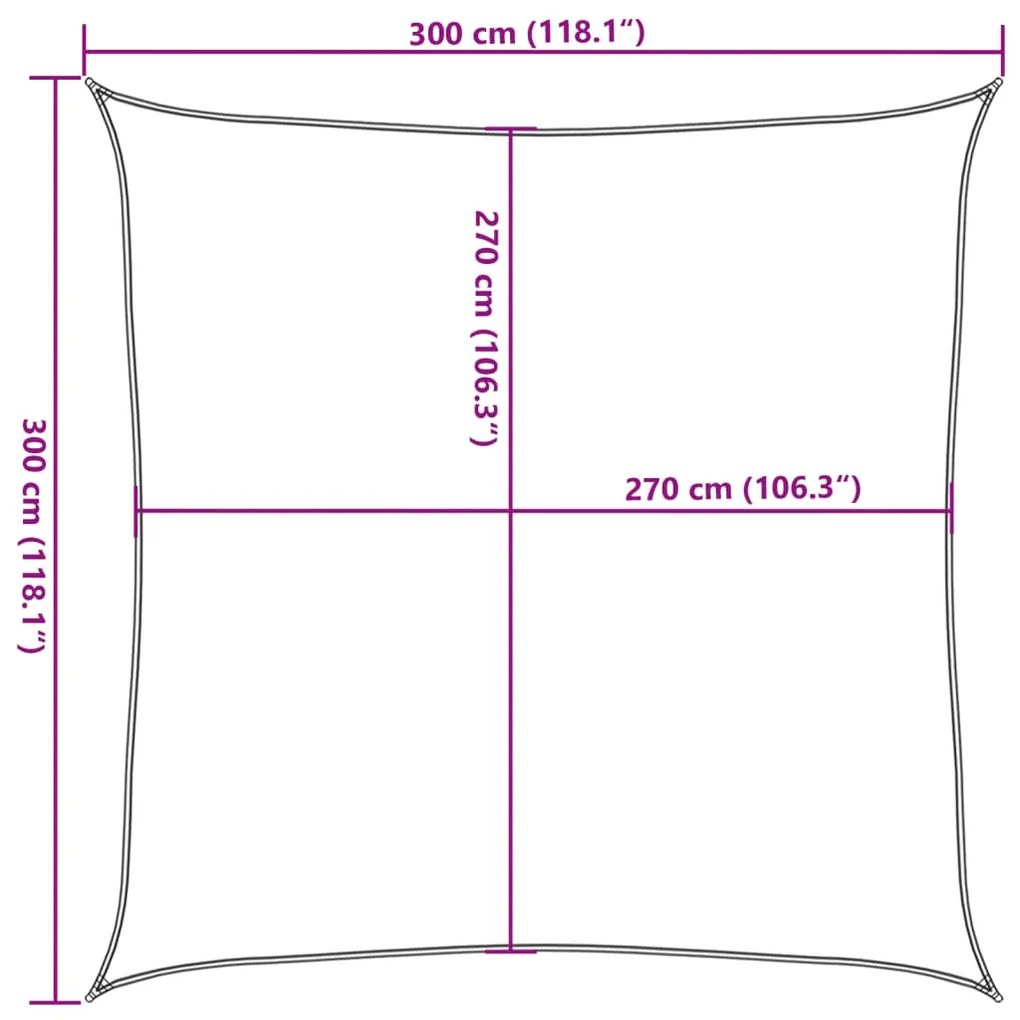 Para-sol estilo vela 160 g/m² 3x3 m PEAD preto