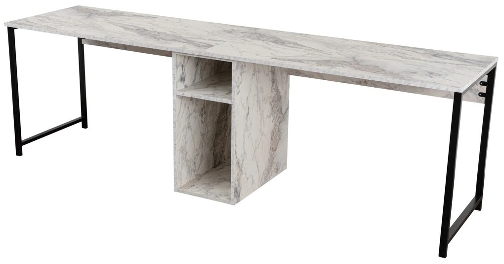 Secretária de Estudo Twin Study Desk - Freesia, Marble, Black - 240x74
