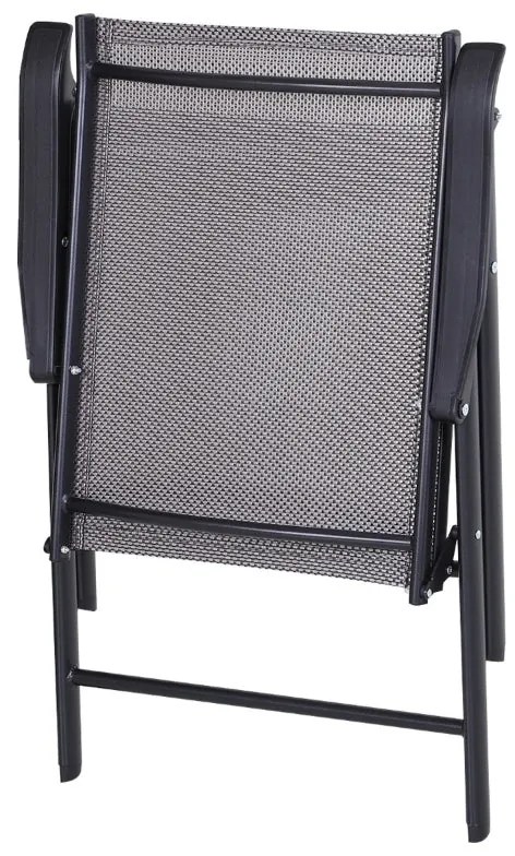 Conjunto de 2 Cadeiras Dobráveis com Apoio de Braços - Cinzento - Desi