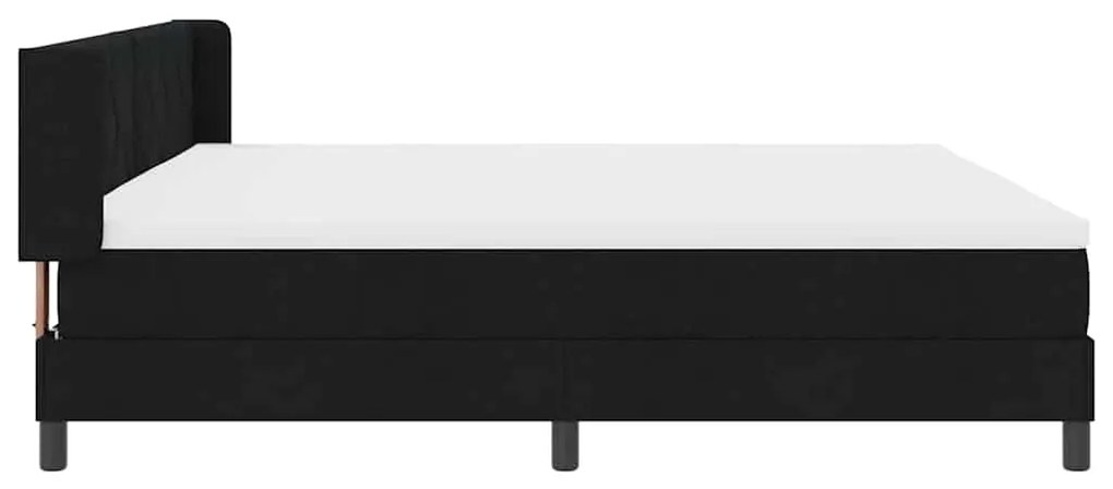 Cama Box com cabeceira Preto 200 x 200 cm Tecido e Espuma