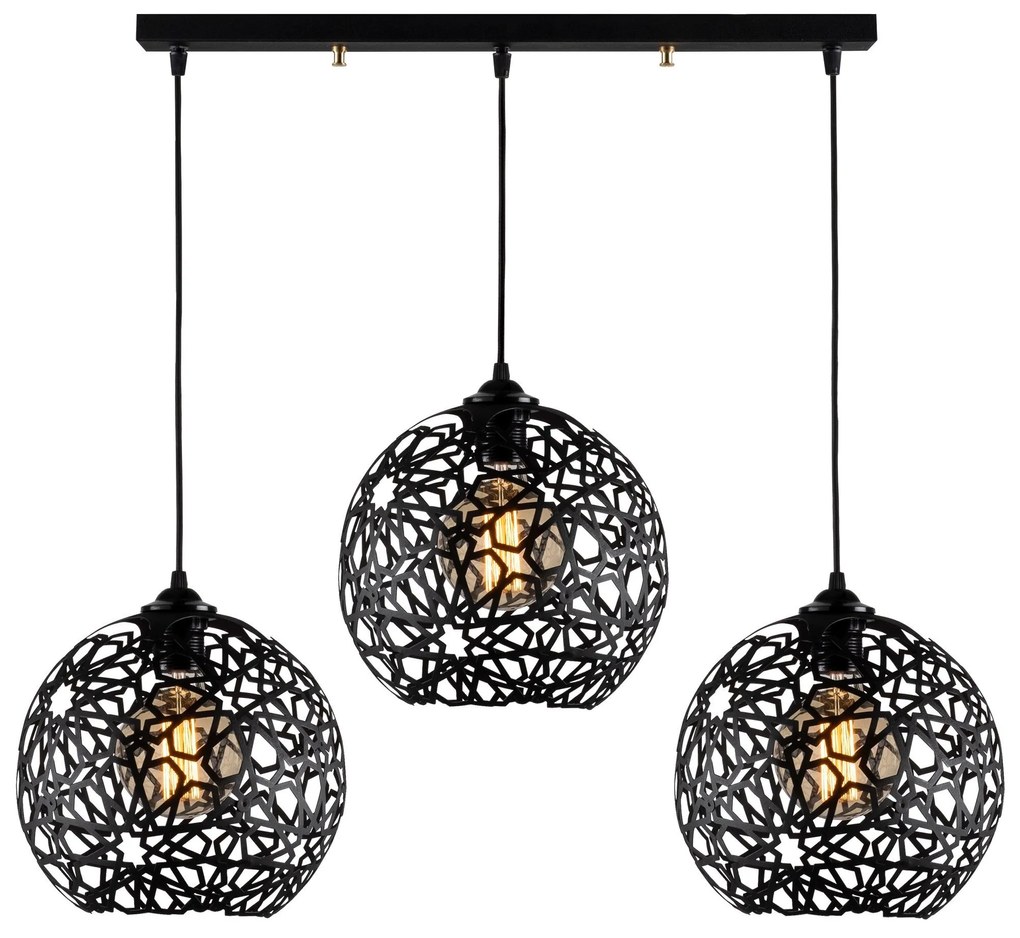 Candeeiro de Teto Fellini – Preto – 100 x 25 cm
