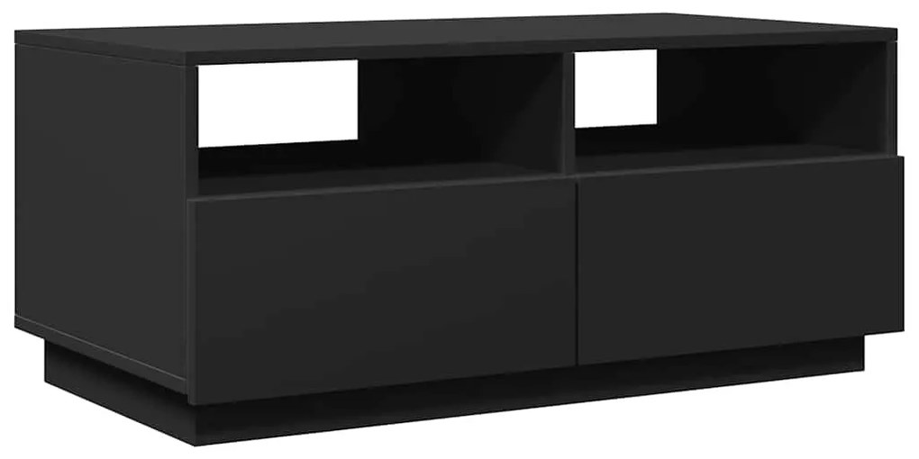 Mesa de centro com luzes LED 90x49x40 cm preto