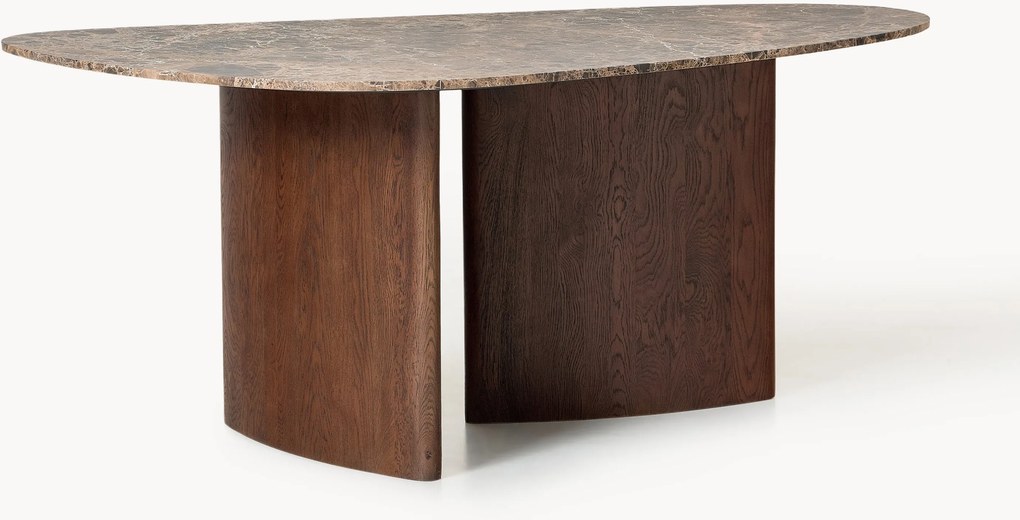 Mesa de jantar orgânica com tampo em mármore Meadow, vários tamanhos