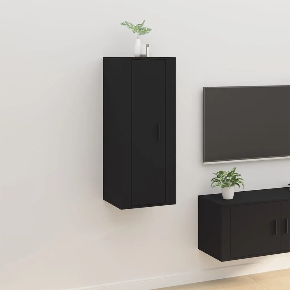 816681 vidaXL Móvel de TV de parede 40x34,5x100 cm preto
