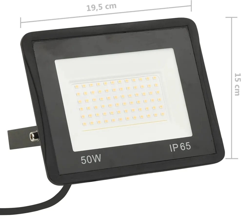 Projetores c/ iluminação LED 2 pcs 50 W branco quente