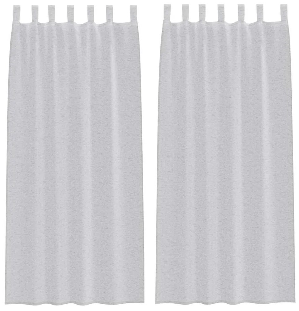 Cortinas 2 pcs Cinzento-claro 140 x 260 cm Poliéster