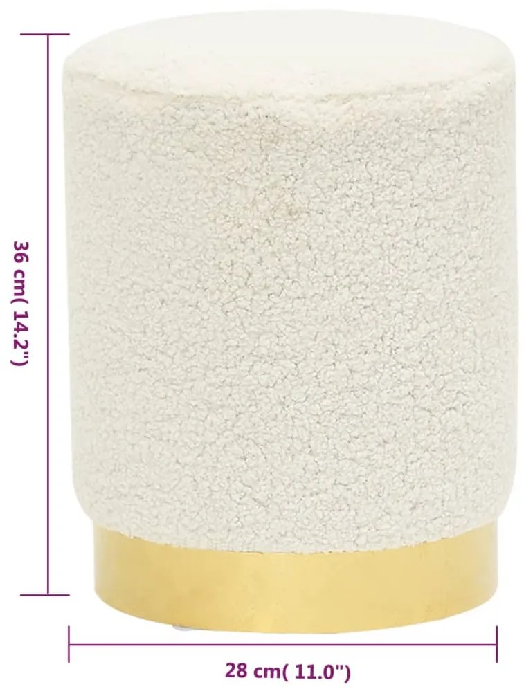 Banqueta redonda velo branco 28 x 36 cm