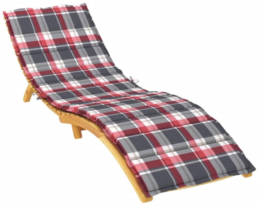 Almofadão p/ espreguiçadeira tecido oxford xadrez vermelho