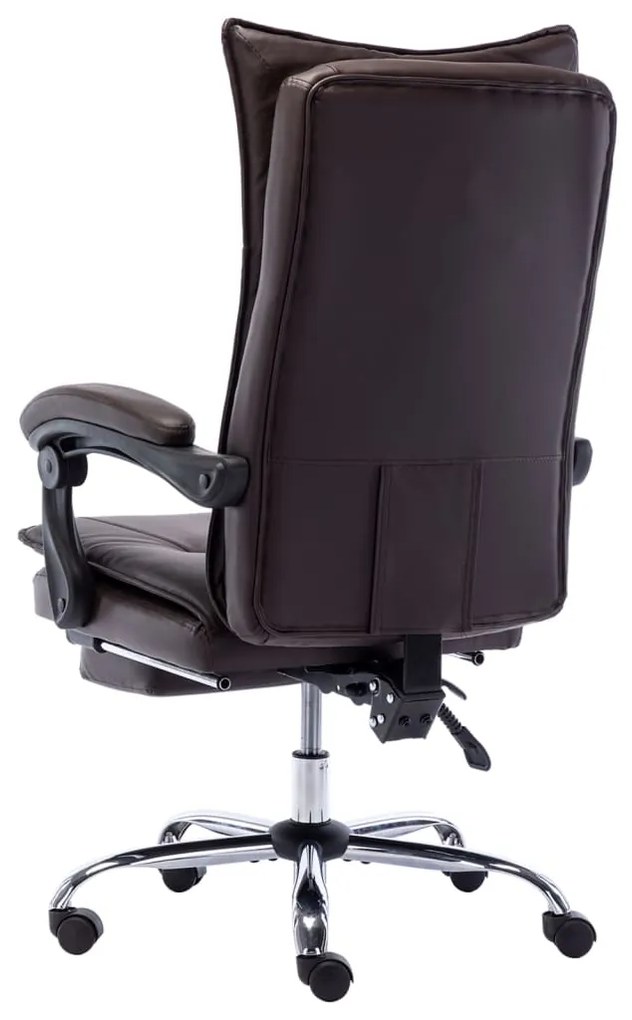 Cadeira de escritório couro artificial castanho