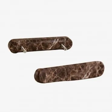 Pack De 2 Puxadores Em Pedra Natural Casbina Mármore Castanho Emperador - Sklum