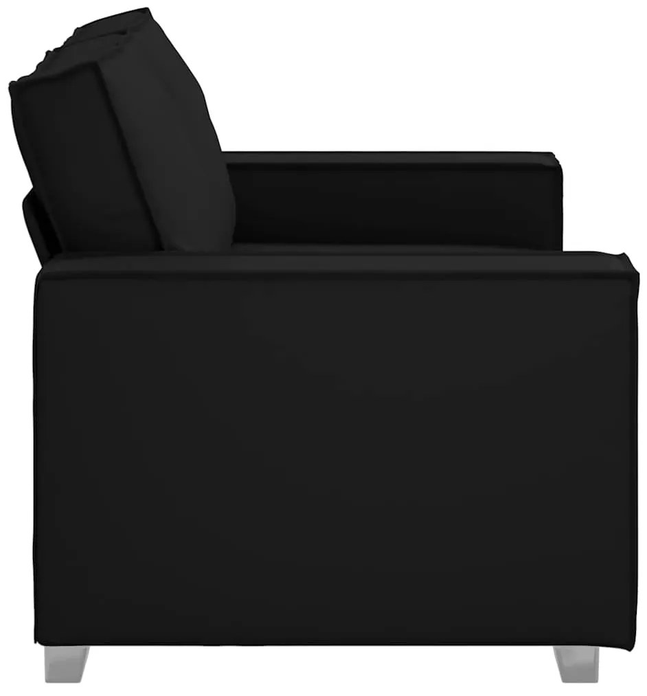 Sofá Loveseat vidaXL Preto 120 cm em Couro Sintético