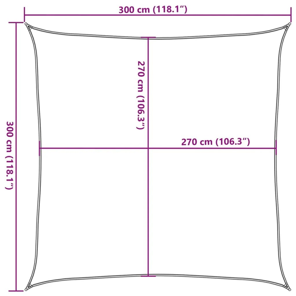 Para-sol estilo vela 160 g/m² 3x3 m PEAD bege