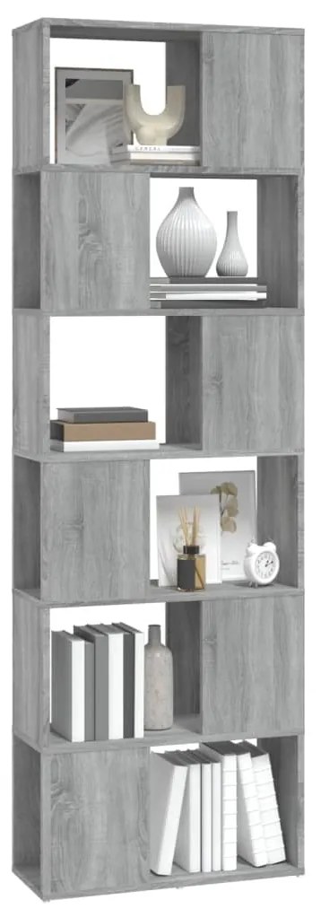 Estante/divisória 60x24x186 cm cinzento sonoma