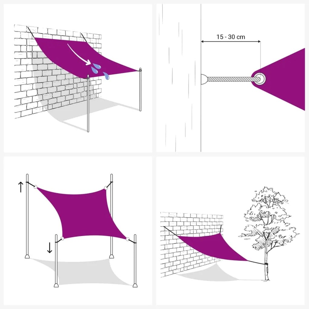 Para-sol estilo vela 160 g/m² 5x7x7 m PEAD bege