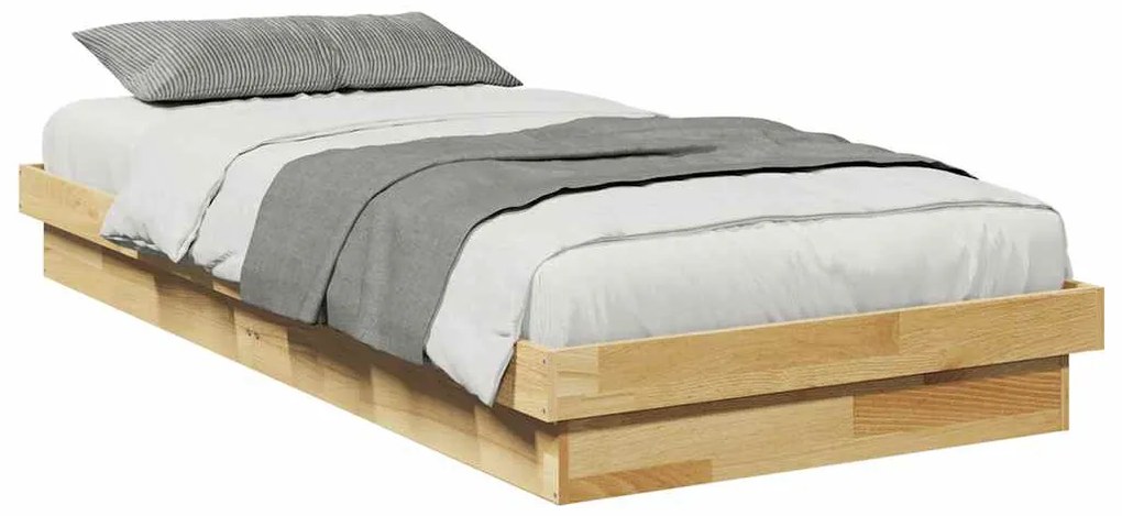 Estrutura de cama sem colchão 80x200 cm Madeira maciça carvalho