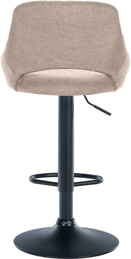 Banco de bar Milet em tecido e com estrutura preta 46,5 x 85-105,5 x 48 cm Castanho acinzentado