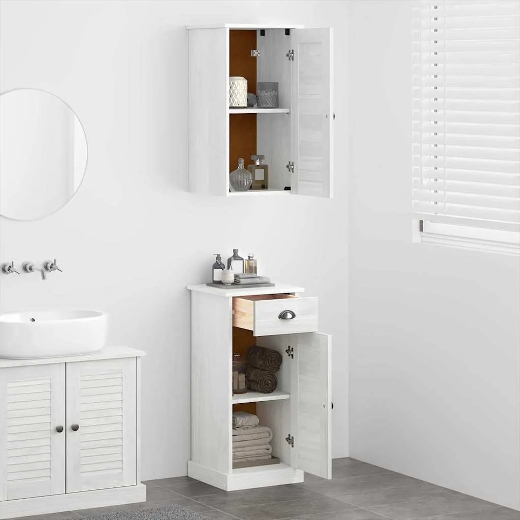 Conjunto de Móveis para Banheiro 2 pcs Marrom e Branco