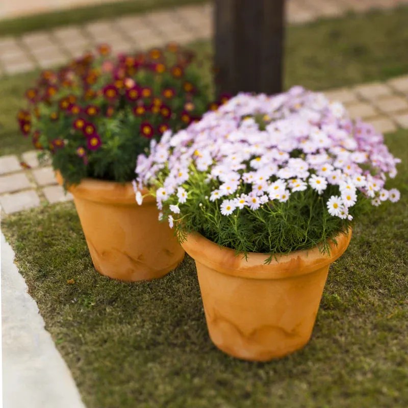 Vaso de flores colorido redondo Polietileno CASA, JARDIM, RESTAURANTE, BAR RUSTIC PINK 45 (ø45 x 35cm) - Cinzento