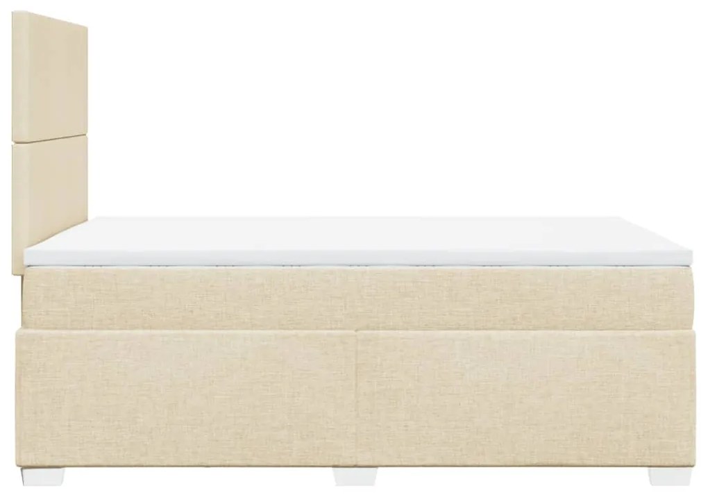 Cama boxspring com colchão 120x190 cm tecido cor creme