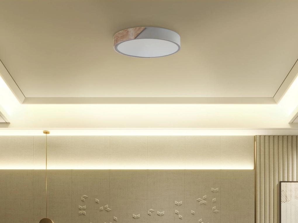 Candeeiro de teto com LED em metal cinzento e castanho claro ⌀ 31 cm PATTANI Beliani