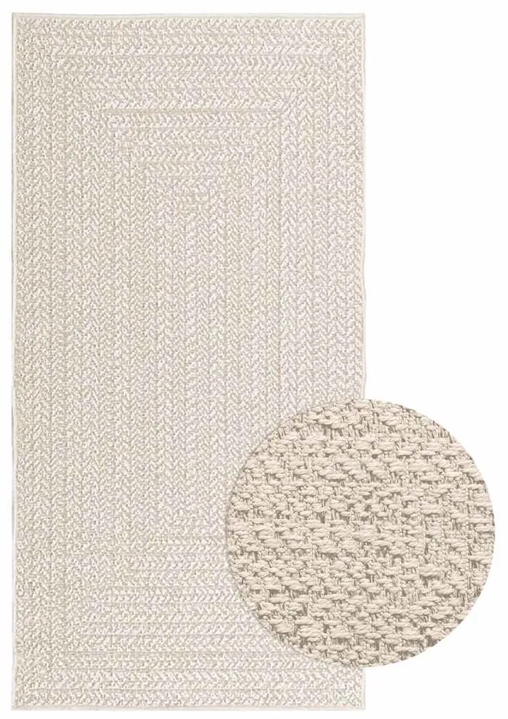 vidaXL Tapete ZIZUR creme 80x150cm aspeto de juta interior e exterior
