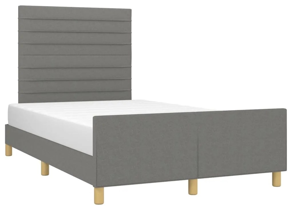 Estrutura de cama sem colchão cinza escuro 120x190 cm tecido