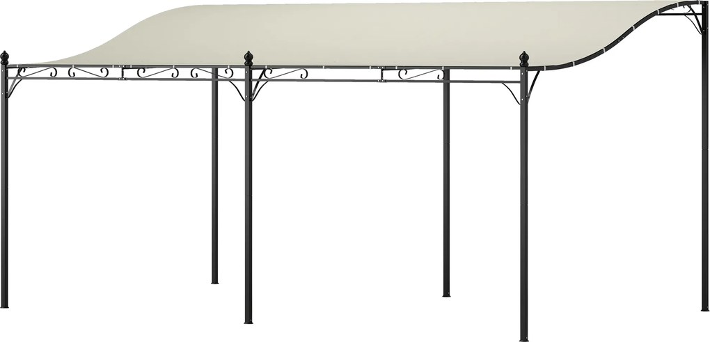 Outsunny Pérgola 3 x 5 m, cobertura de jardim flexível com lona impermeável e estrutura metálica, proteção contra o sol, Creme branco | Aosom Portugal