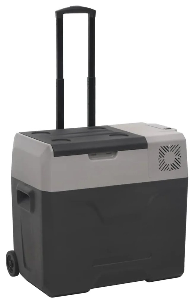 Mala térmica c/ rodas e pega 40 L polipropileno preto/cinzento
